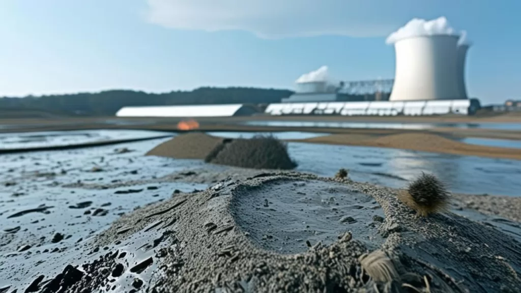 Fly ash pond near power plant