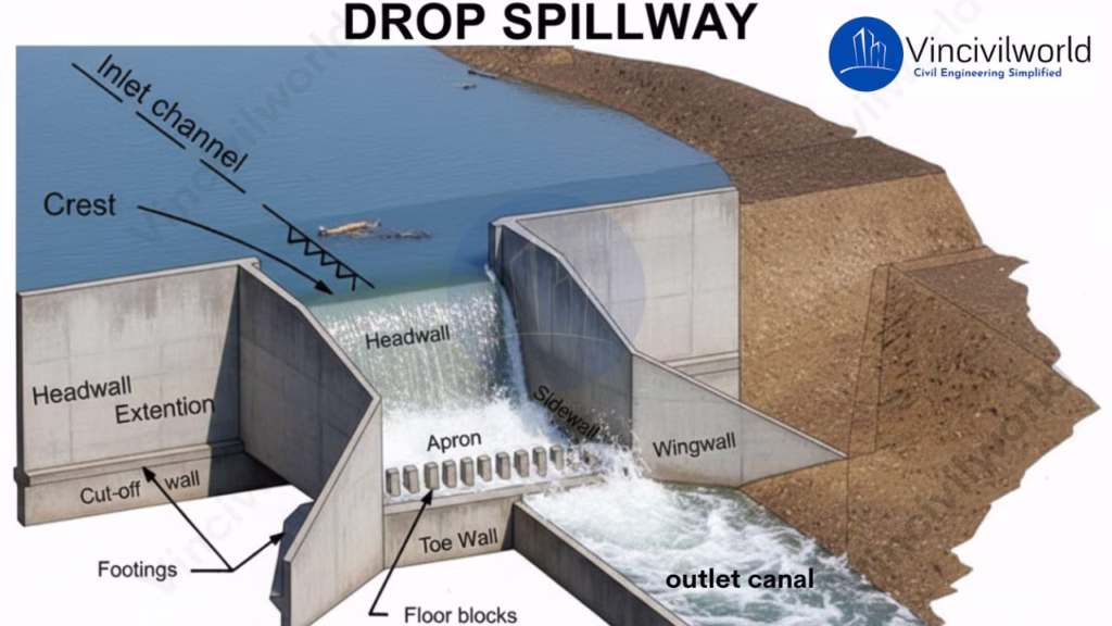 Drop spillway
