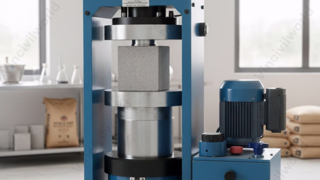 Compressive strength test : Cube testing machine