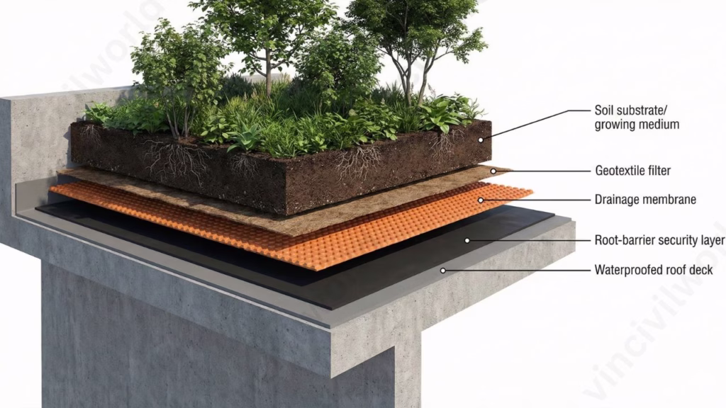 Green Roof System Construction Components