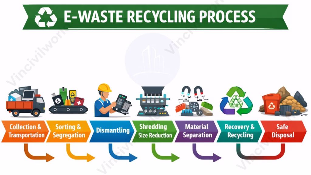 E waste recycling process