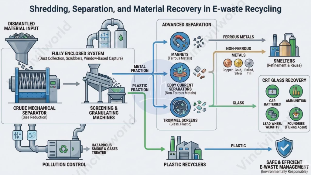 Electronic waste management and recycling process