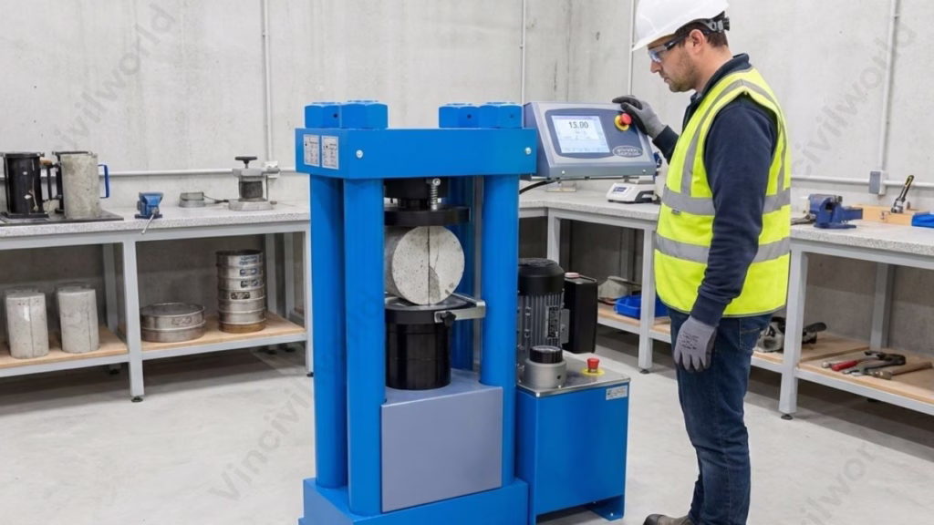 Splitting/split tensile strength test of concrete