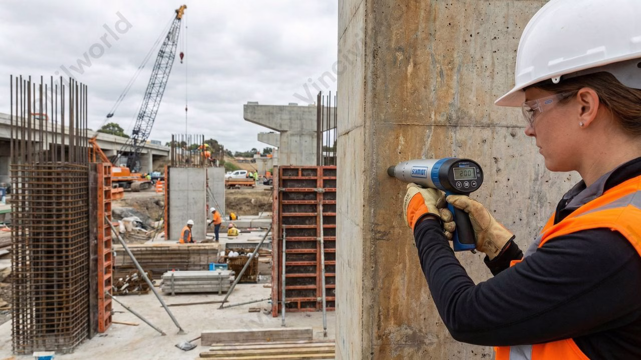 Rebound hammer test on Concrete structures
