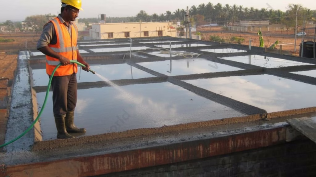 On-site concrete water curing technique : Ponding