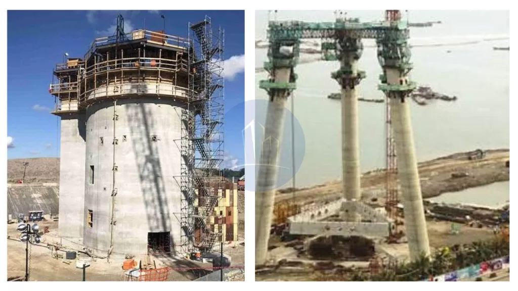 Slipform shuttering /slipforming